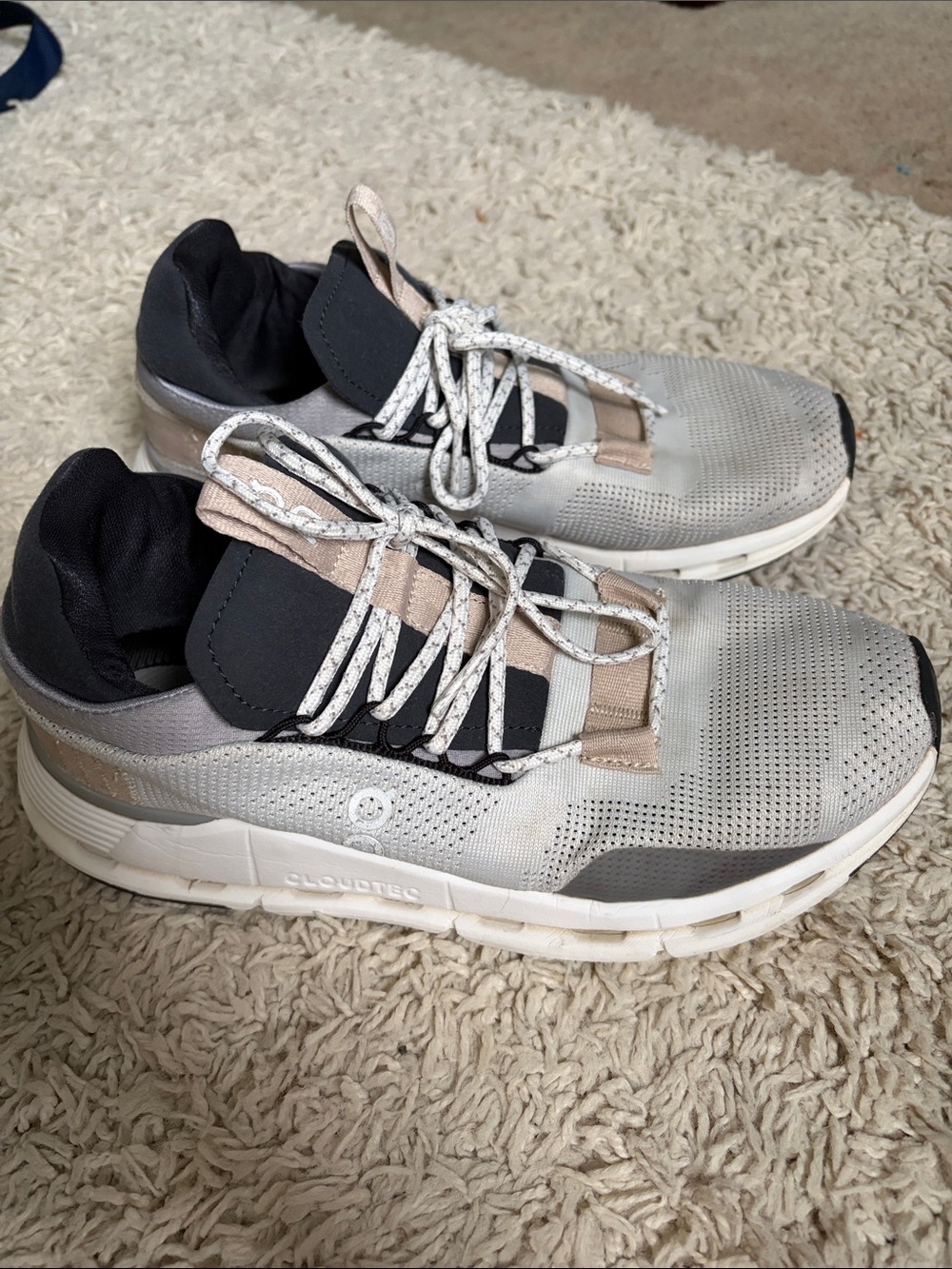 On Running Men's Sneakers in Light Gray, Black and Beige
